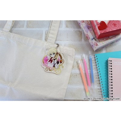 (Goods - Key Chain) Girls und Panzer das Finale feat. Exclusive Art Acrylic Key Chain (Darjeeling) Gyaru School Uniform ver.