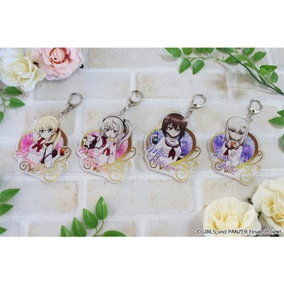 (Goods - Key Chain) Girls und Panzer das Finale feat. Exclusive Art Acrylic Key Chain (Darjeeling) Gyaru School Uniform ver.