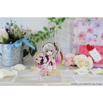 (Goods - Key Chain) Girls und Panzer das Finale feat. Exclusive Art Acrylic Key Chain (Alice Shimada) Gyaru School Uniform ver.