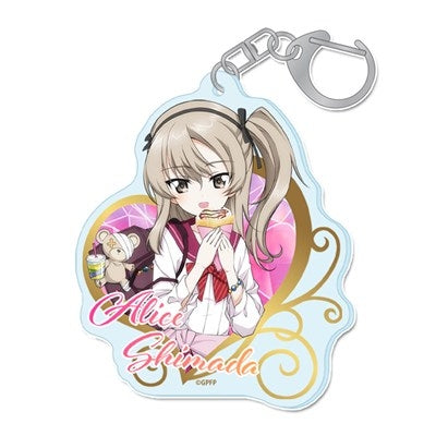 (Goods - Key Chain) Girls und Panzer das Finale feat. Exclusive Art Acrylic Key Chain (Alice Shimada) Gyaru School Uniform ver.