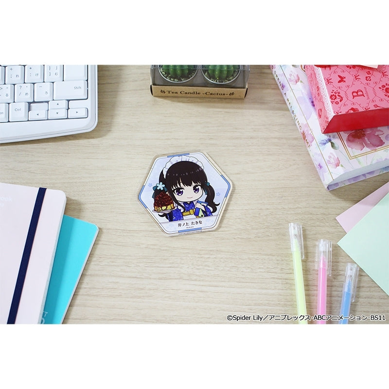 (Goods - Coaster) Lycoris Recoil TV Anime Puchi Choko Acrylic Coaster (Takina Inoue) Kimono Maid ver.