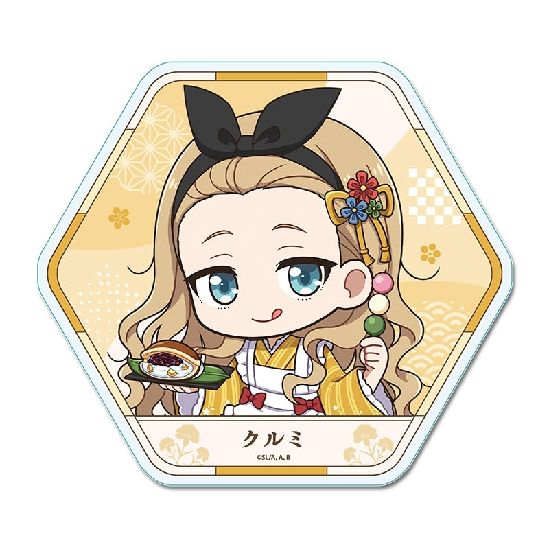 (Goods - Coaster) Lycoris Recoil TV Anime Puchi Choko Acrylic Coaster (Kurumi) Kimono Maid ver.