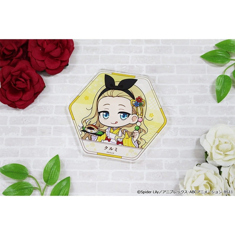 (Goods - Coaster) Lycoris Recoil TV Anime Puchi Choko Acrylic Coaster (Kurumi) Kimono Maid ver.