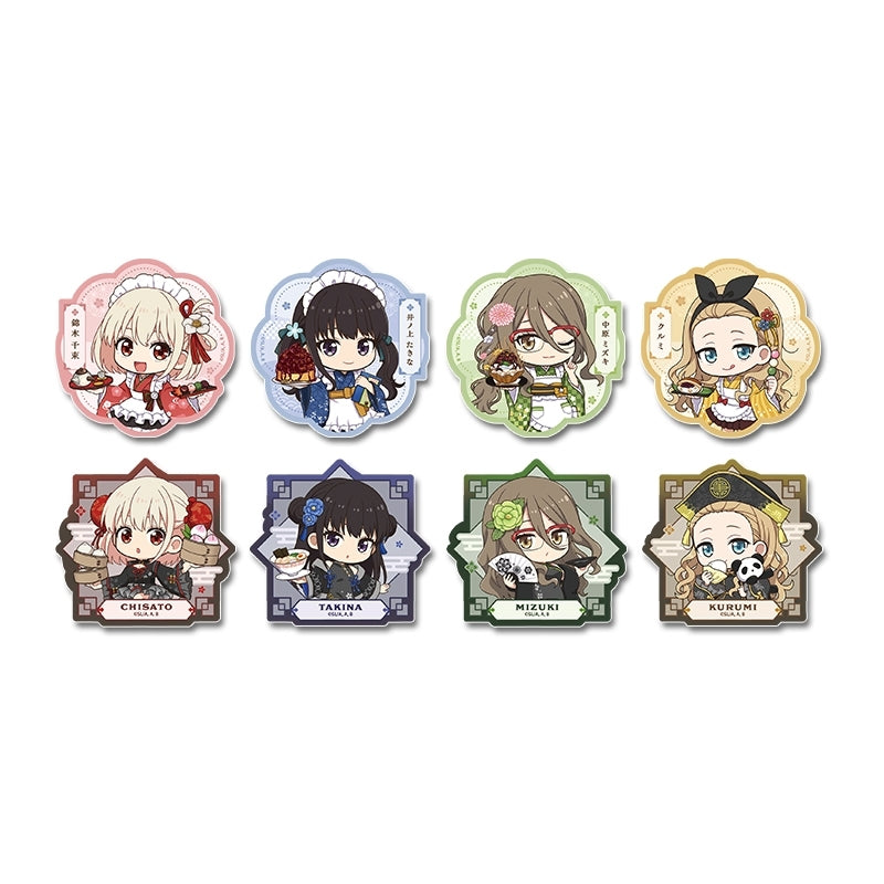 (1BOX=8)(Goods - Sticker) Lycoris Recoil TV Anime Puchi Choko Trading Sticker Kimono Maid ver. & Chinese ver.