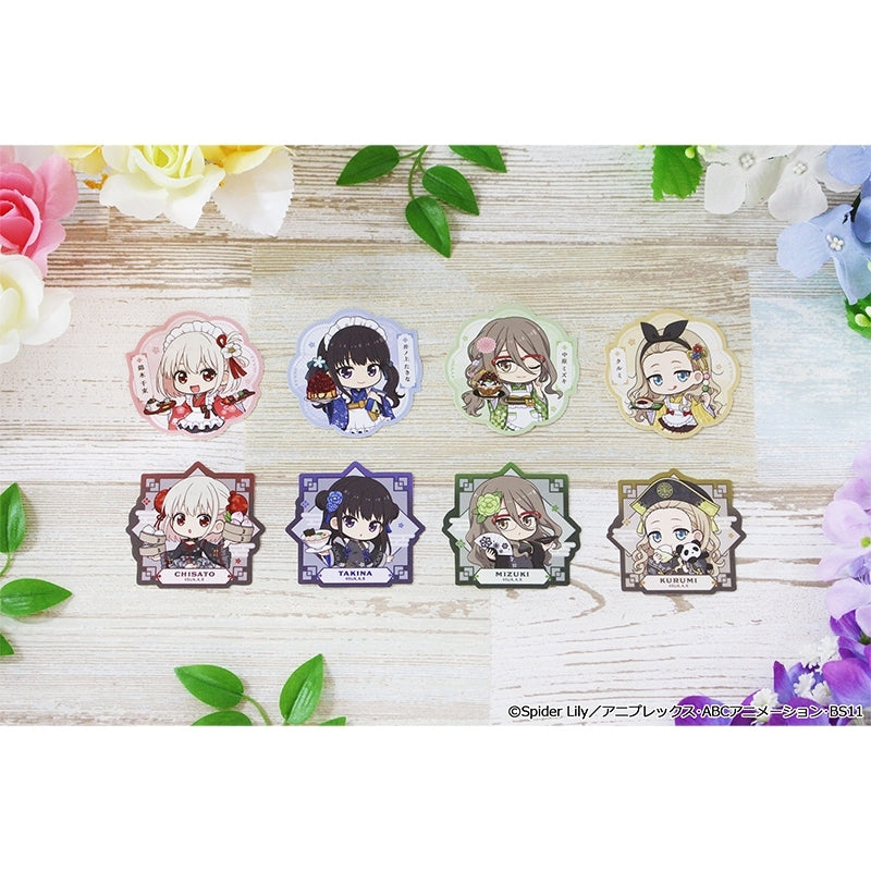 (1BOX=8)(Goods - Sticker) Lycoris Recoil TV Anime Puchi Choko Trading Sticker Kimono Maid ver. & Chinese ver.