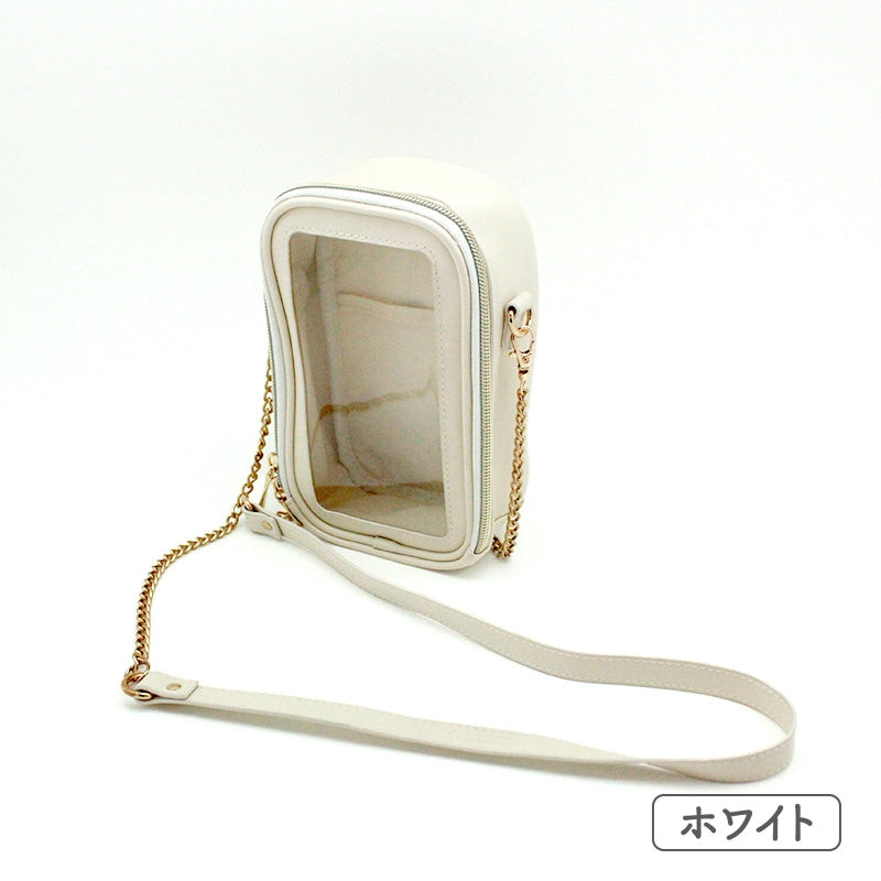 (Goods - Bag) Non-Character Plush Shoulder Bag Oval White