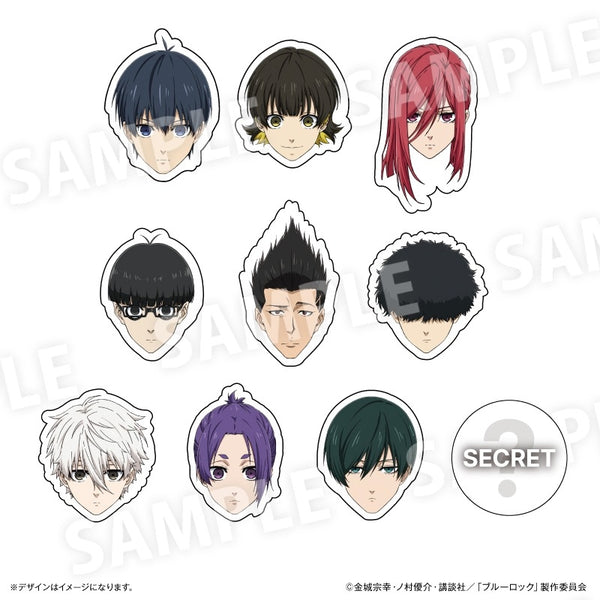 (1BOX=10)(Goods - Ring) Blue Lock Character Faces Acrylic Ring