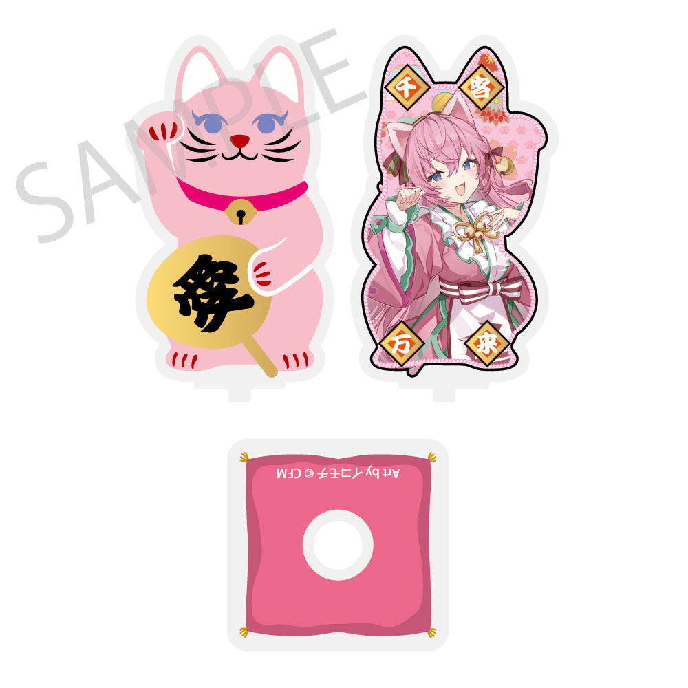 (Goods - Acrylic Stand) Hatsune Miku x Lucky Cat x Midsummer Kumagaya Spinning Die-cut Acrylic Stand Megurine Luka Art by Icomochi