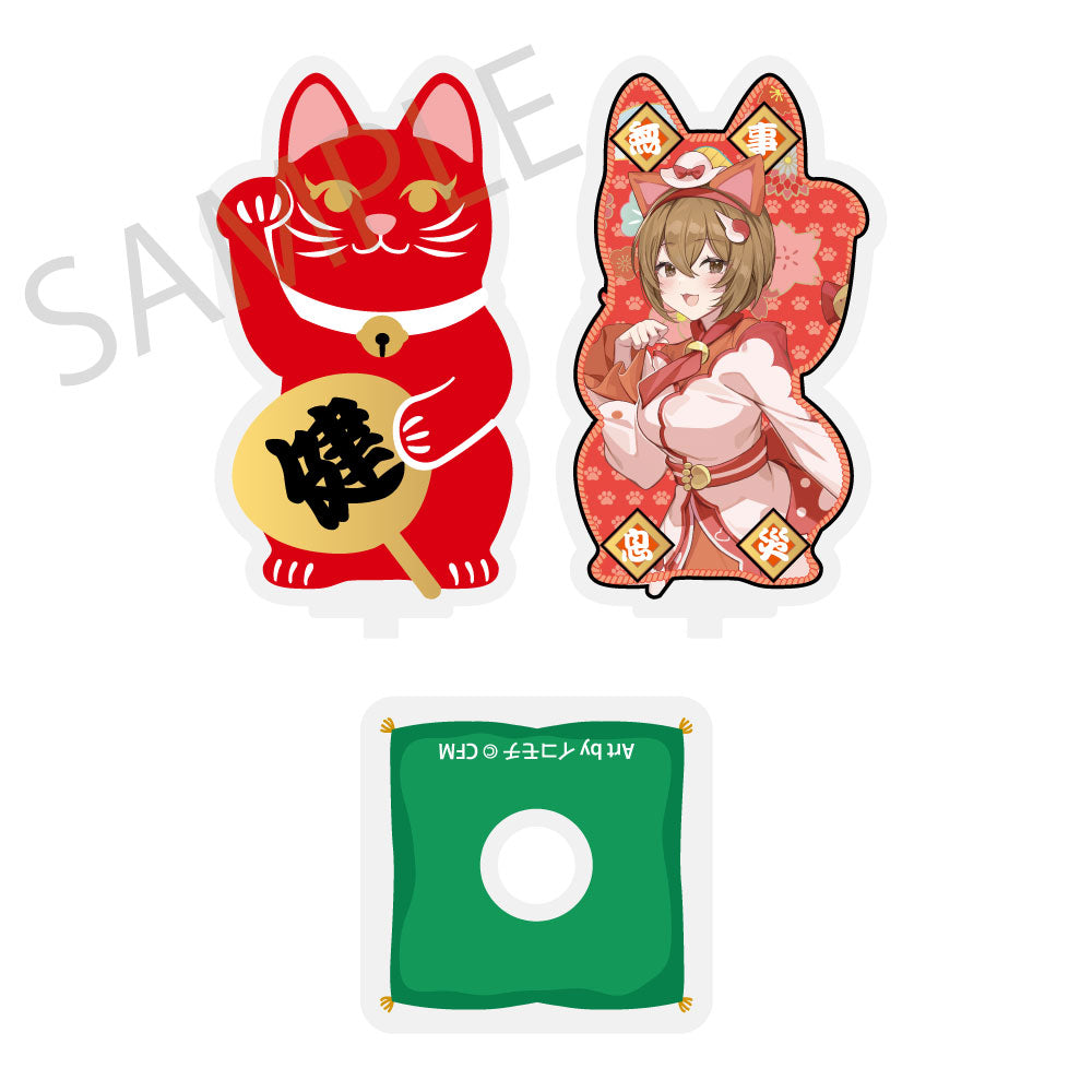 (Goods - Acrylic Stand) Hatsune Miku x Lucky Cat x Midsummer Kumagaya Spinning Die-cut Acrylic Stand MEIKO Art by Icomochi