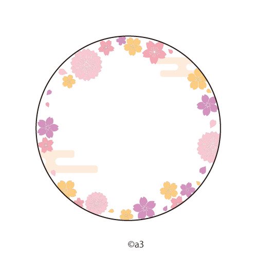 (Goods - Button Badge Cover) 57mm Badge Deco-Cover 13 - Cherry Blossom Pattern (Traditional Japanese)