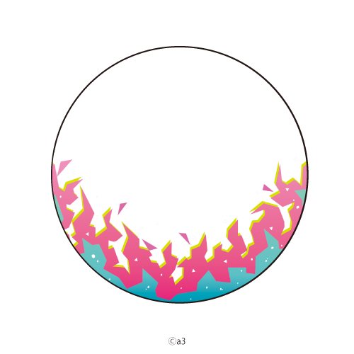 (Goods - Button Badge Cover) 57mm Badge Deco-Cover 76 - Flames (Pastel)