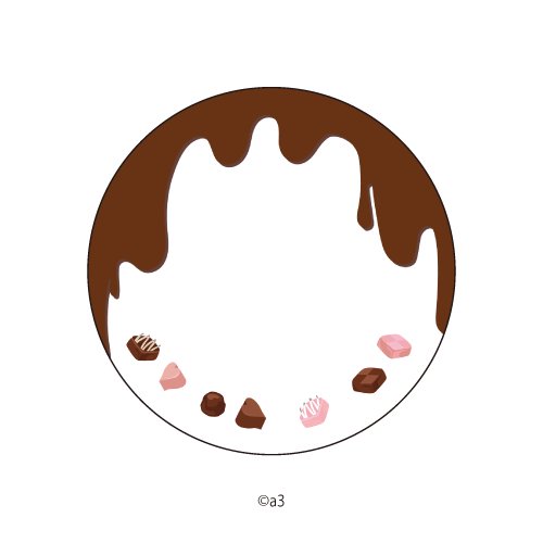(Goods - Button Badge Cover) 57mm Badge Deco-Cover 77 - Chocolate