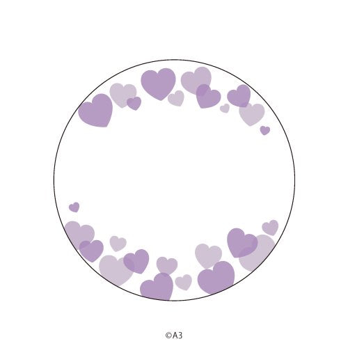 (Goods - Button Badge Cover) 57mm Badge Deco-Cover 84 - Heart (Purple)