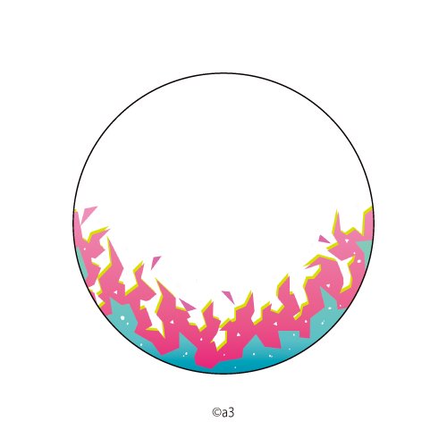 (Goods - Button Badge Cover) 65mm Badge Deco-Cover 76 - Flames (Pastel)
