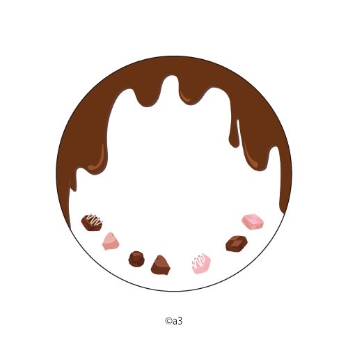 (Goods - Button Badge Cover) 65mm Badge Deco-Cover 77 - Chocolate