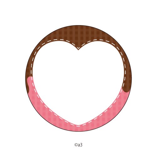 (Goods - Button Badge Cover) 65mm Badge Deco-Cover 79 - Heart (Choc)