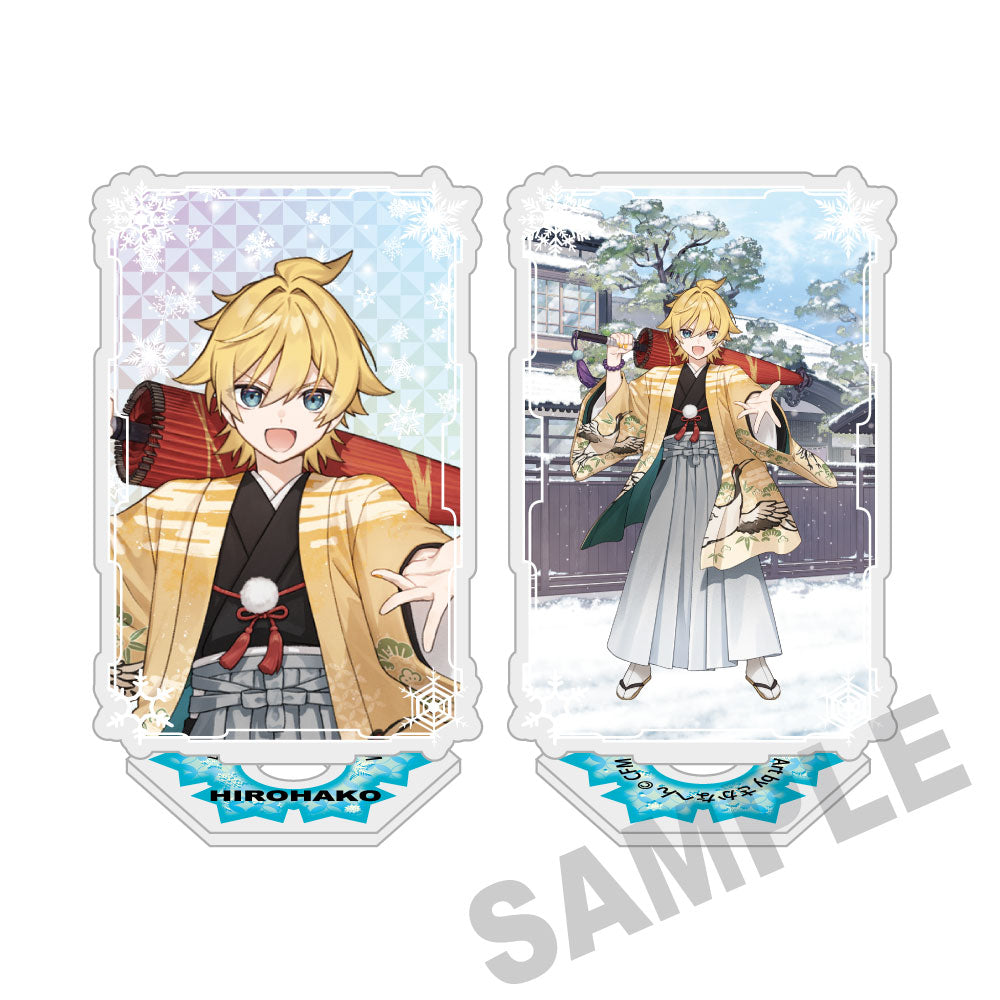(Goods - Acrylic Stand) Snow Miku x Hirohako Pirouette Acrylic Stand Hakodate Kagamine Len - Art by Sakanahen