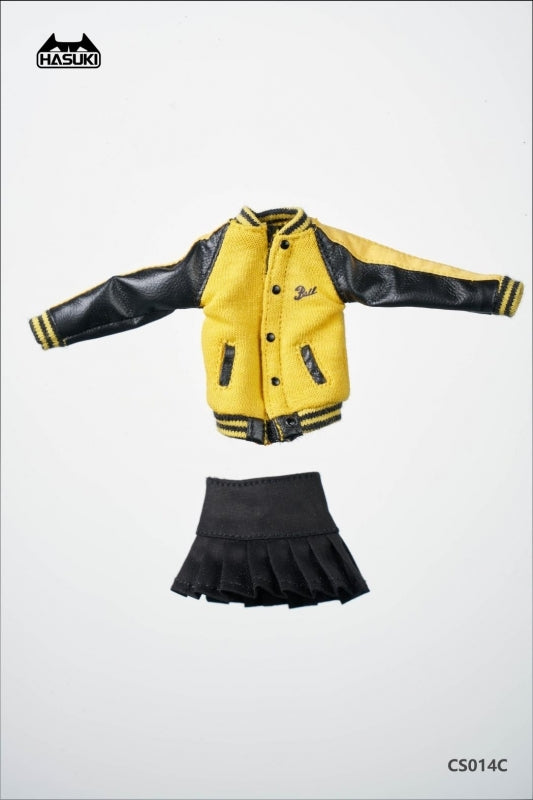 (Figure - Accessory) CS014C 1/12 Scale Articulated Figure Stadium Jumper & Mini Skirt Set (Yellow)