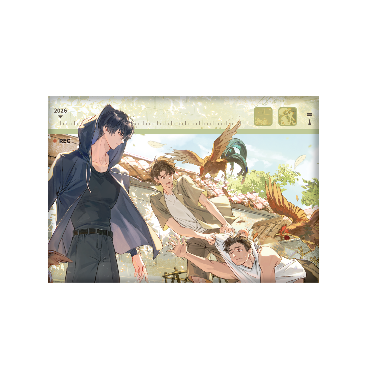 (Goods - Badge) The Lost Tomb (Daomu Biji) 2026 Fes Startling Scales, Furious Feathers Series Square Button Badge Furious Feathers