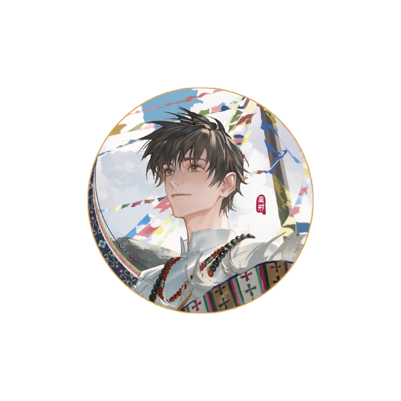 (Goods - Badge) The Lost Tomb (Daomu Biji) 2026 Fes Flowers On The Mount Series Button Badge Wu Xie