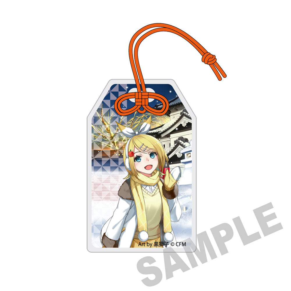 (Goods - Tag) Snow Miku x Hirohako Charm-shaped Acrylic Tag Hirosaki Kagamine Rin - Art by Kurojishi