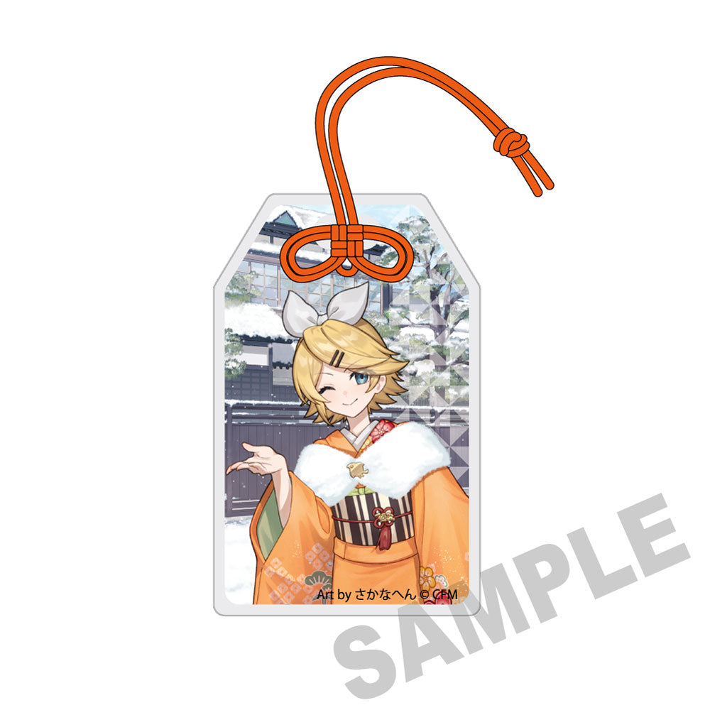 (Goods - Tag) Snow Miku x Hirohako Charm-shaped Acrylic Tag Hakodate Kagamine Rin - Art by Sakanahen