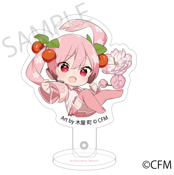 (Goods - Stand Pop) Sakura Miku x Hirosaki Sakura Story Acrylic Prop and Stand Fugenzo Blossoms - Art by Kiya Machi