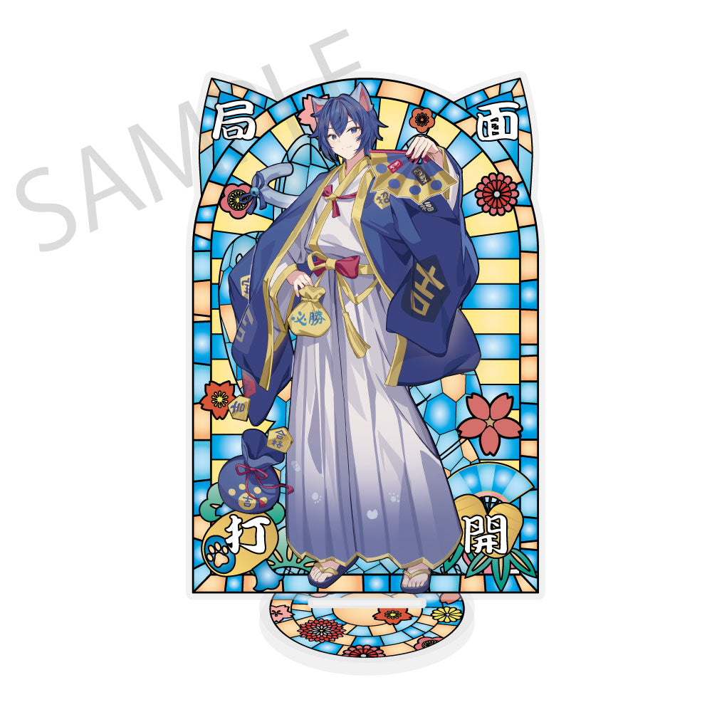 (Goods - Acrylic Stand) Hatsune Miku x Lucky Cat x Midsummer Kumagaya Stained Glass-Style Finish Acrylic Stand KAITO Art by Icomochi