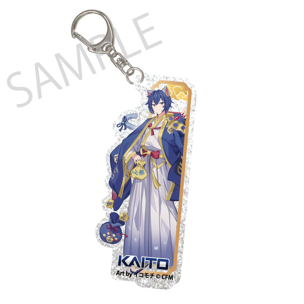 (Goods - Keychain) Hatsune Miku x Lucky Cat x Midsummer Kumagaya Silver-backed Acrylic Keychain KAITO Art by Icomochi