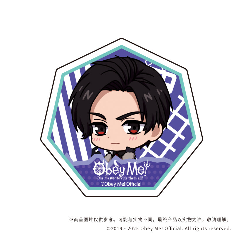 (1BOX=7)(Goods - Badge) Character Acrylic Badge Obey Me! 01 / Playing Trains ver. Complete BOX (7 Types Total)(Chibi Art)