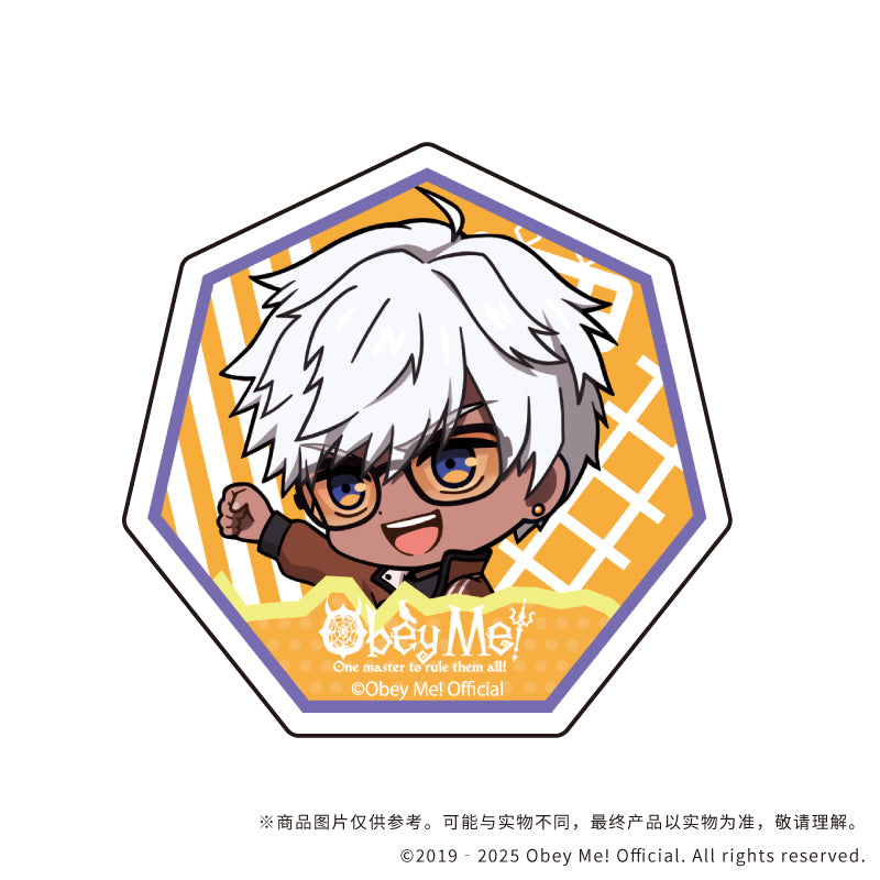 (1BOX=7)(Goods - Badge) Character Acrylic Badge Obey Me! 01 / Playing Trains ver. Complete BOX (7 Types Total)(Chibi Art)