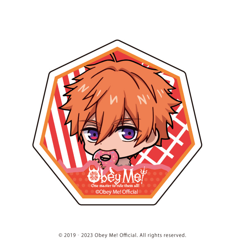 (1BOX=7)(Goods - Badge) Character Acrylic Badge Obey Me! 01 / Playing Trains ver. Complete BOX (7 Types Total)(Chibi Art)