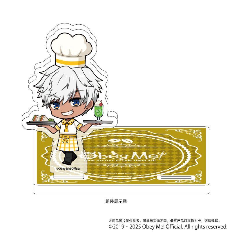 (Goods - Coaster) Acrylic Coaster Stand Obey Me! 04 / Mammon Cafe ver. (Chibi Art)