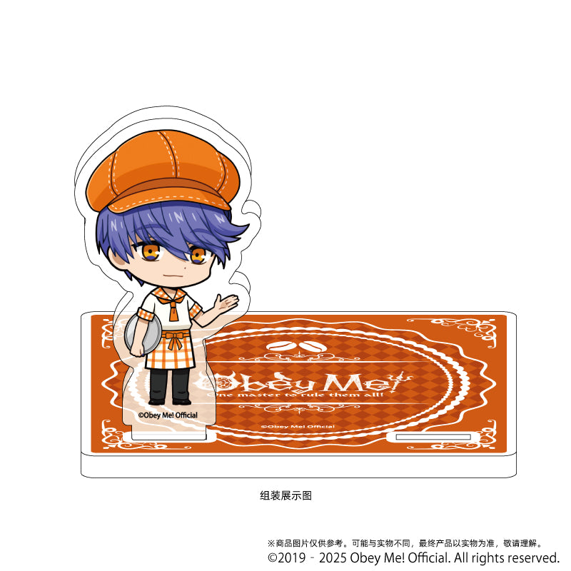 (Goods - Coaster) Acrylic Coaster Stand Obey Me! 05 / Leviathan Cafe ver. (Chibi Art)