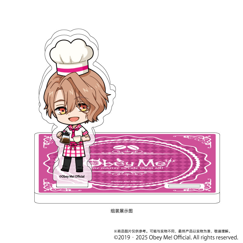 (Goods - Coaster) Acrylic Coaster Stand Obey Me! 07 / Asmodeus Cafe ver. (Chibi Art)