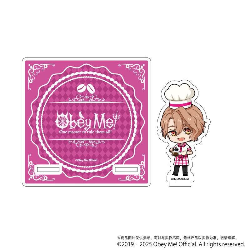 (Goods - Coaster) Acrylic Coaster Stand Obey Me! 07 / Asmodeus Cafe ver. (Chibi Art)