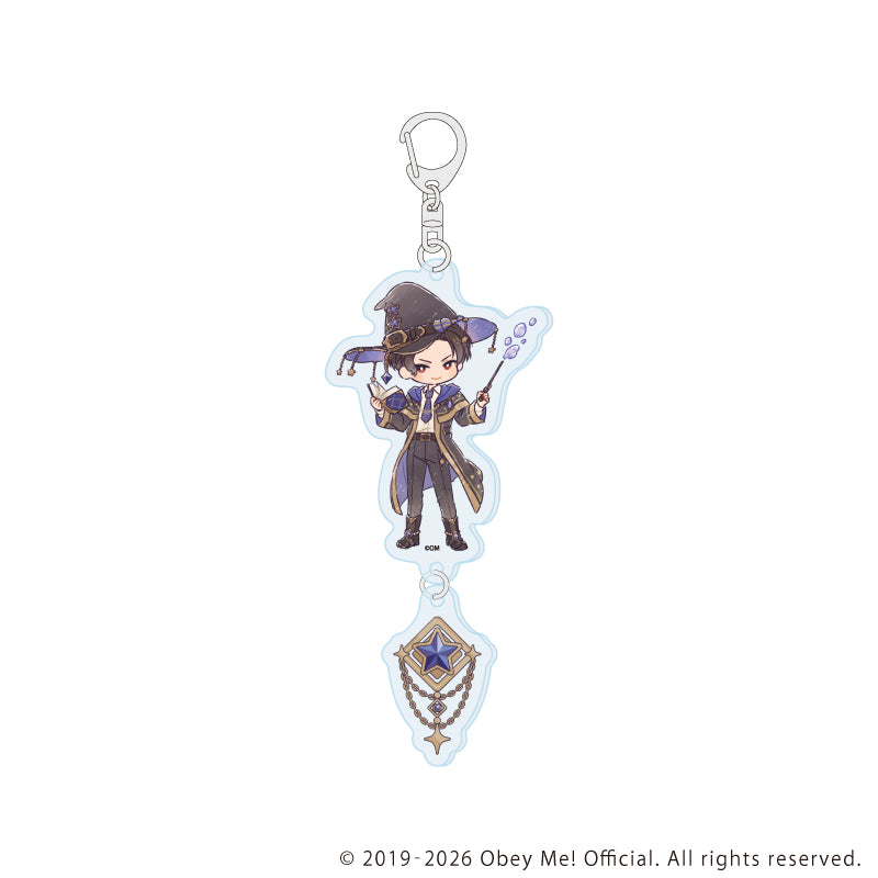 (Goods - Keychain) Obey Me! Nightbringer Connectable Acrylic Keychain 01 / Wizard Ver. Lucifer (Retro Art)