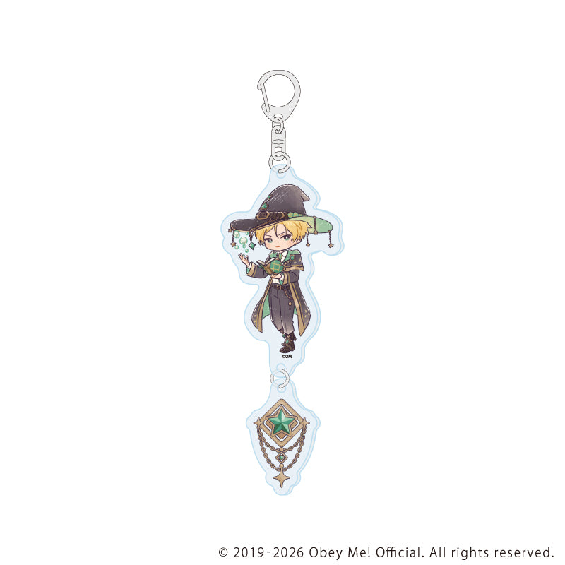 (Goods - Keychain) Obey Me! Nightbringer Connectable Acrylic Keychain 04 / Wizard Ver. Satan (Retro Art)
