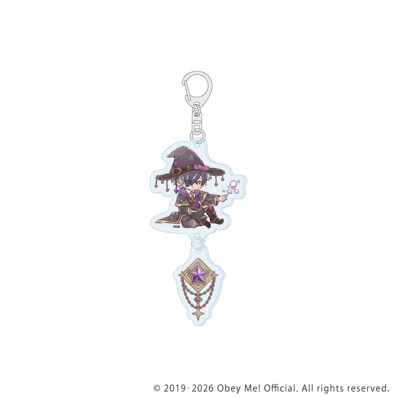 (Goods - Keychain) Obey Me! Nightbringer Connectable Acrylic Keychain 07 / Wizard Ver. Belphegor (Retro Art)