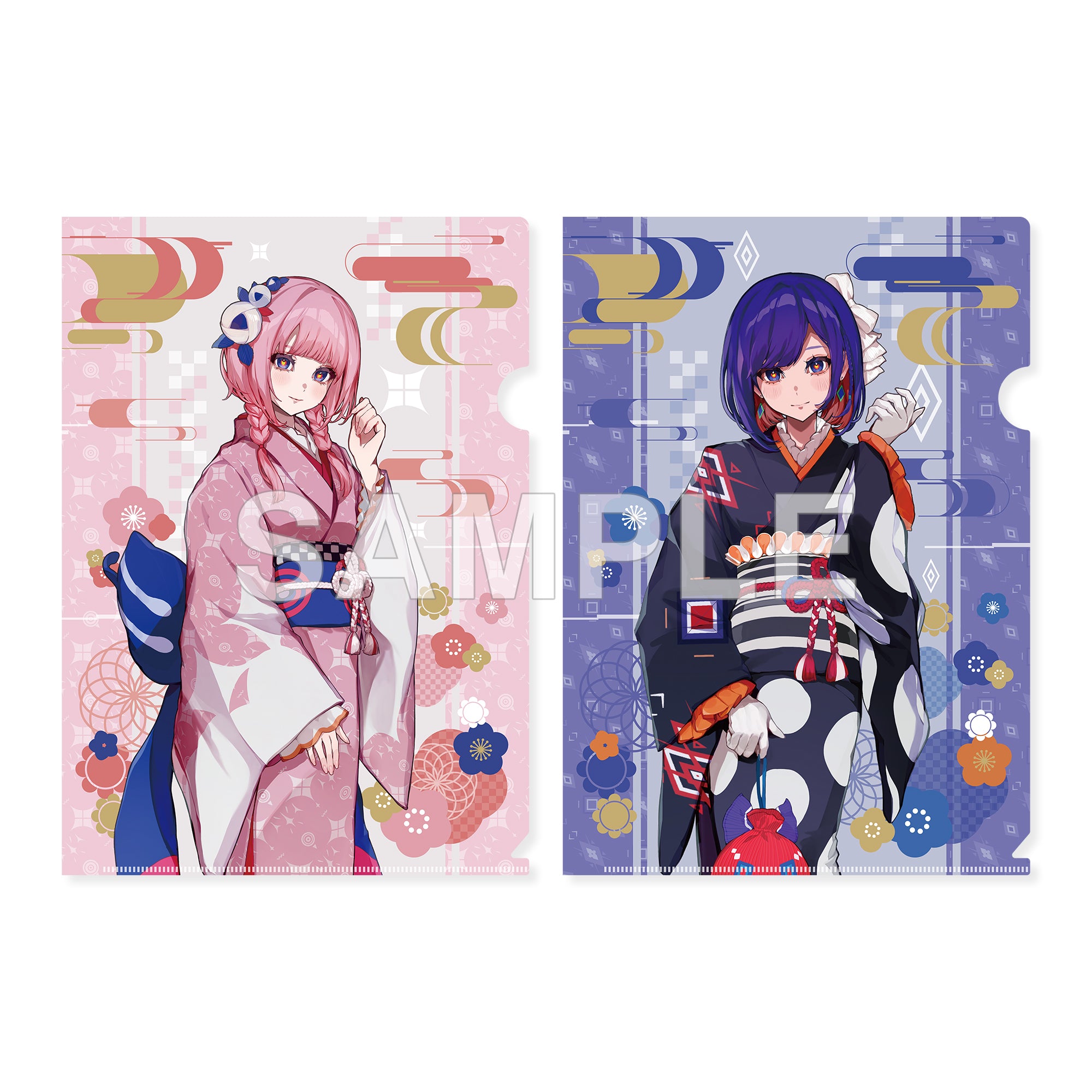 (Goods - Clear File) KAMITSUBAKI CITY UNDER CONSTRUCTION Clear File Set - Kafu & Rime Kimono Ver.