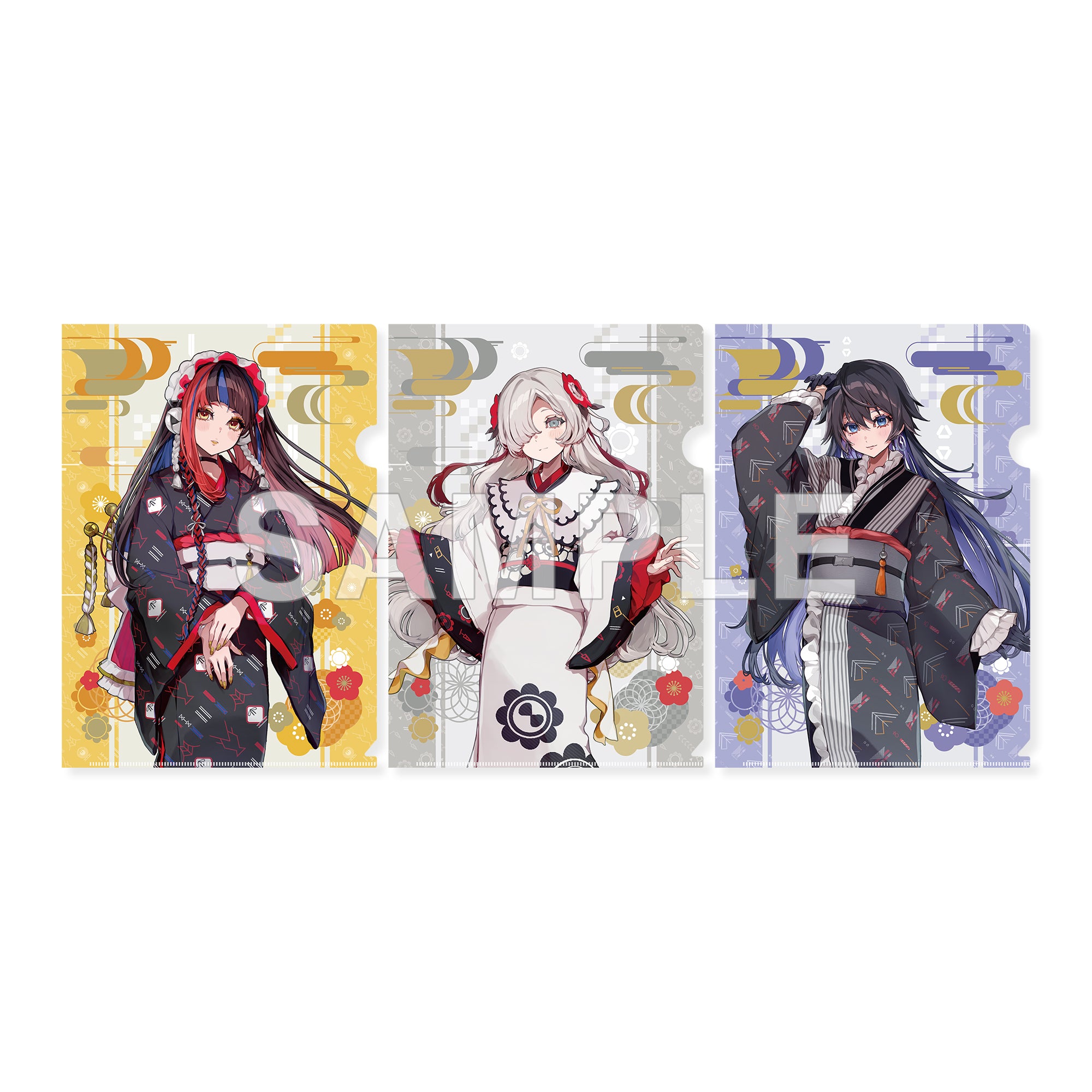 (Goods - Clear File) KAMITSUBAKI CITY UNDER CONSTRUCTION Clear File Set - Haru & Sekai & Koko Kimono Ver.