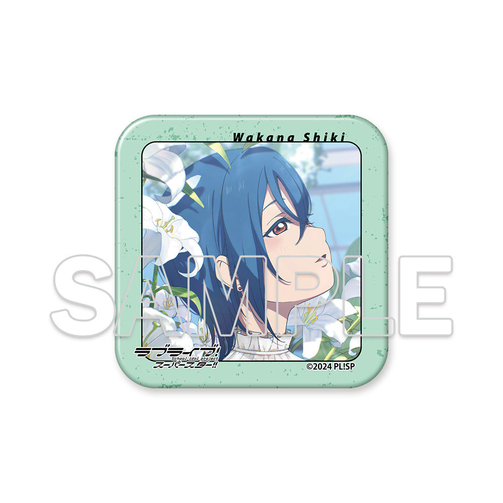 (Goods - Acrylic Stand) Love Live! Superstar!! Square Acrylic Plate & Tin Badge Set ~Behind the ”Aspire”~ - Shiki Wakana