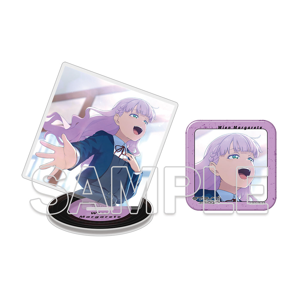 (Goods - Acrylic Stand) Love Live! Superstar!! Square Acrylic Plate & Tin Badge Set ~Behind the ”Aspire”~ - Wien Margarete