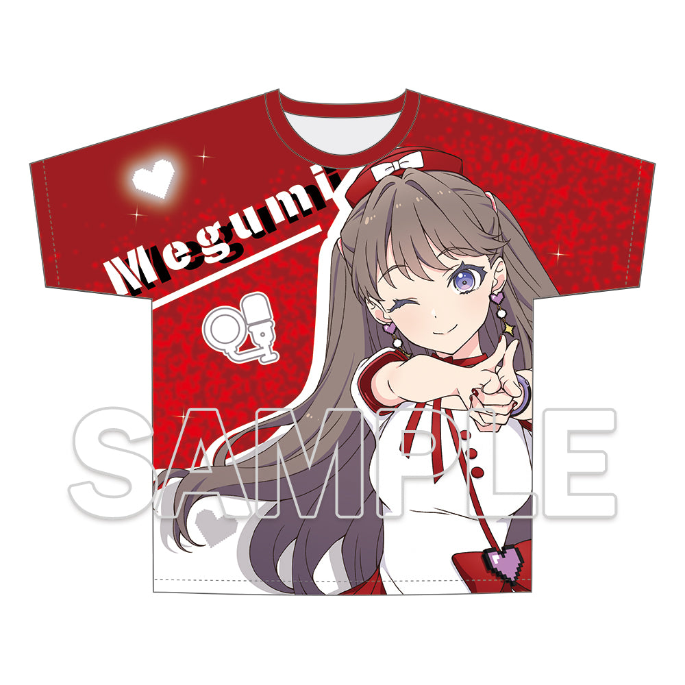 (Goods - Shirt) Love Live! Hasunosora Jogakuin School Idol Club Full Graphic T-shirt ver. TRI TRI UNITY!!! - Megumi Fujishima