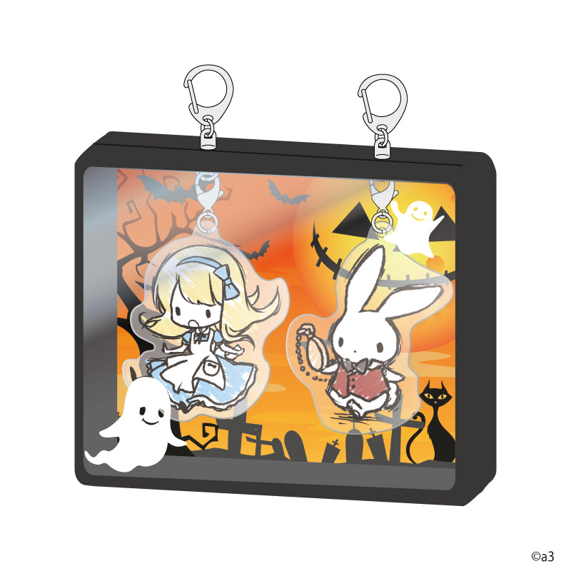 (Goods - Key Chain Cover) Double Character Frame 12 - Love Umbrella (Chalkboard)