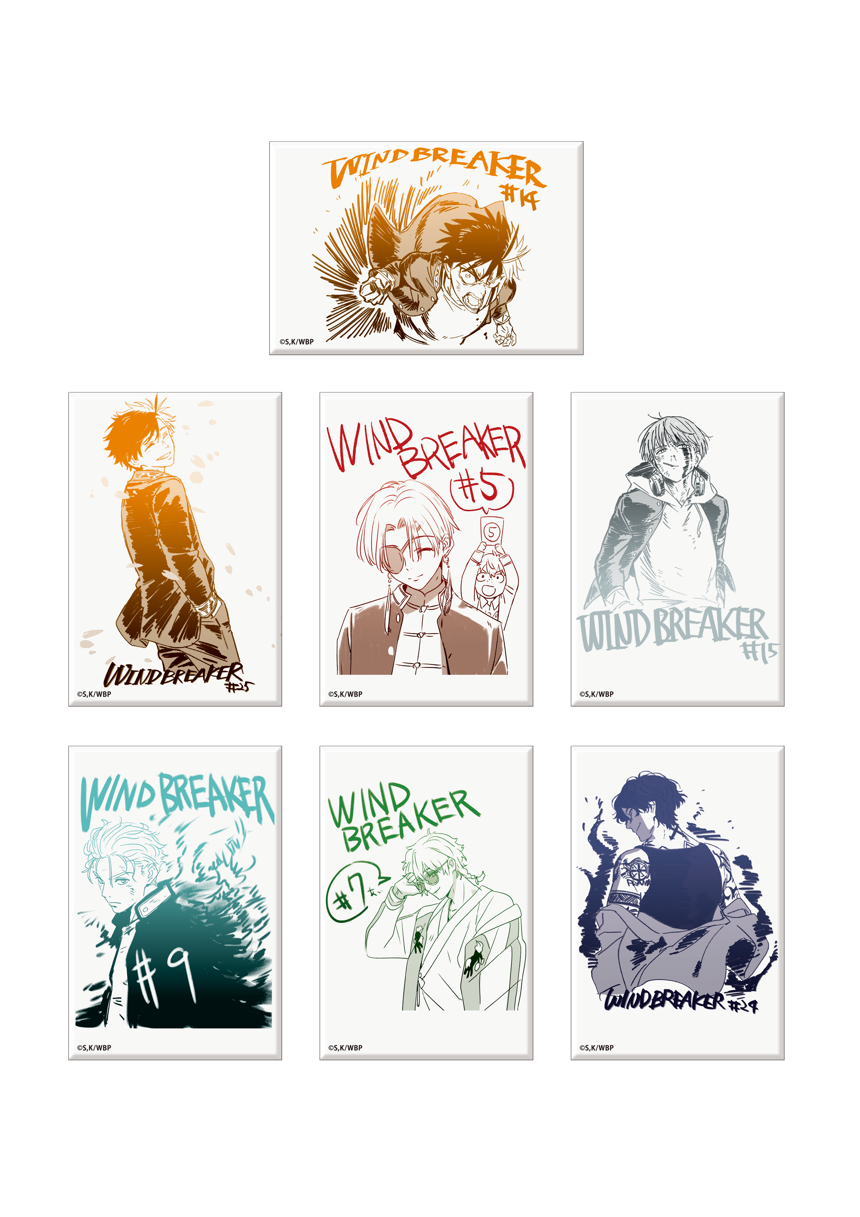 (Goods - Magnet) WIND BREAKER Dubbing Script Art Square Magnet (Hajime Umemiya)