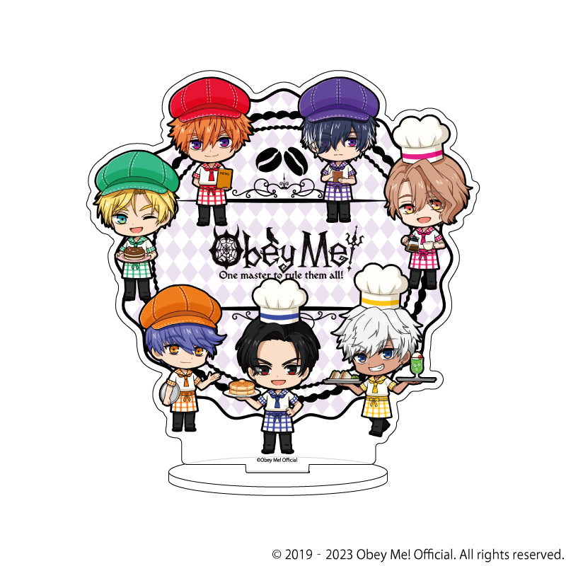(Goods - Stand Pop) Character Acrylic Figure Obey Me! 57 / Ensemble Design Cafe ver. (Chibi Art)