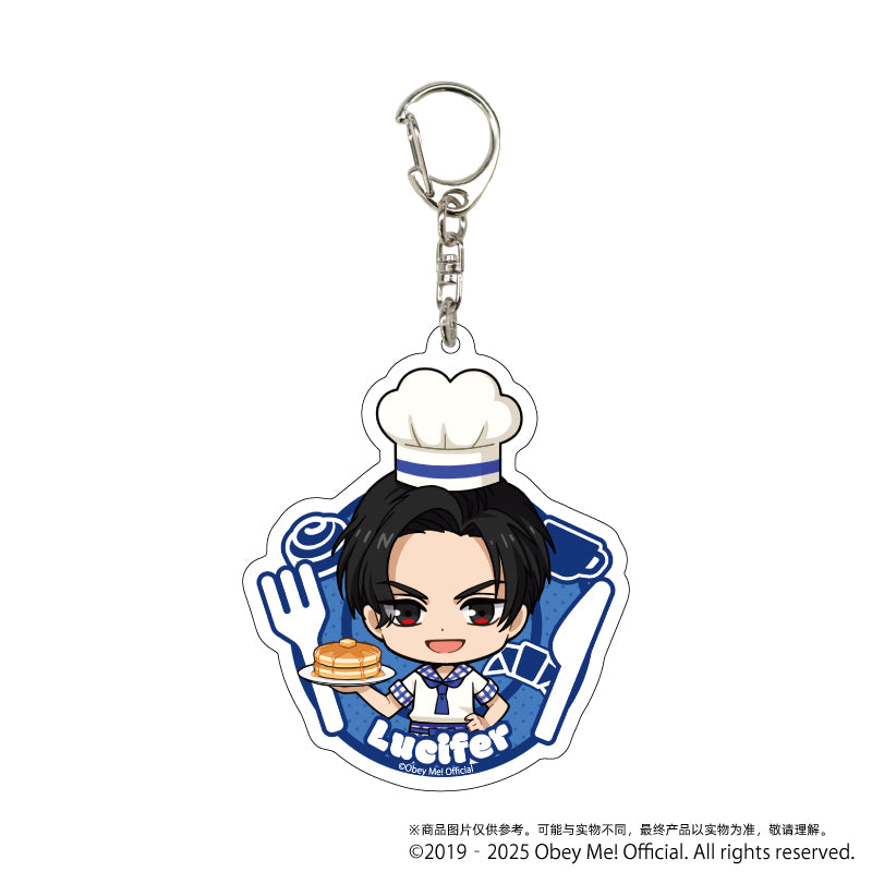 (1BOX=7)(Goods - Key Chain) Acrylic Key Chain Obey Me! 10 / Cafe ver. Complete BOX (7 Types Total)(Chibi Art)