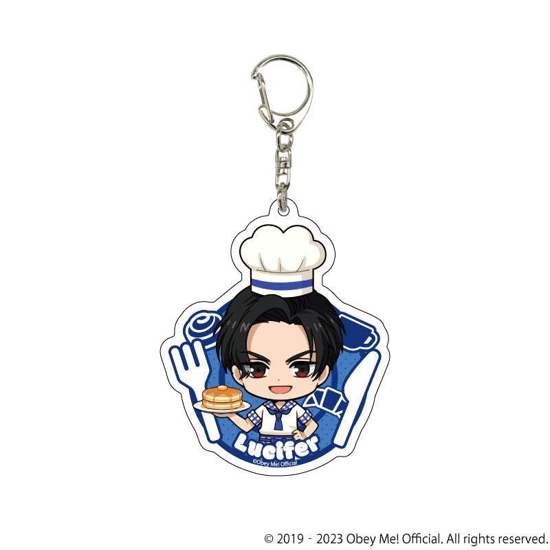(1BOX=7)(Goods - Key Chain) Acrylic Key Chain Obey Me! 10 / Cafe ver. Complete BOX (7 Types Total)(Chibi Art)