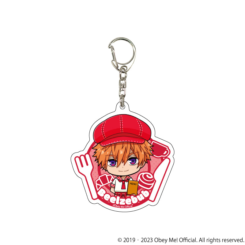 (1BOX=7)(Goods - Key Chain) Acrylic Key Chain Obey Me! 10 / Cafe ver. Complete BOX (7 Types Total)(Chibi Art)